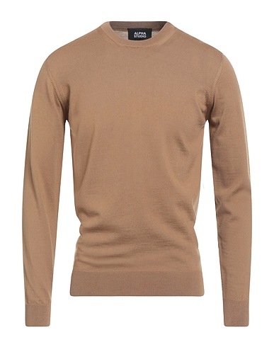 ALPHA STUDIO Sweater Camel 100% Merino Wool