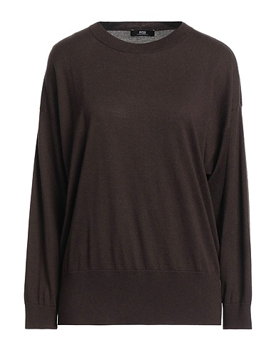 ALPHA STUDIO Sweater Dark brown 85% Mulberry silk, 15% Cashmere