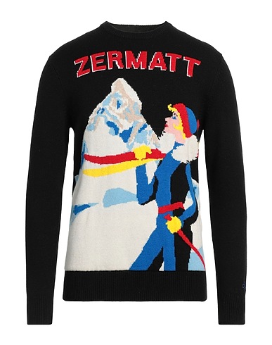 MC2 SAINT BARTH Jumper Black 40% Wool, 25% Viscose, 25% Polyamide, 10% Cashmere