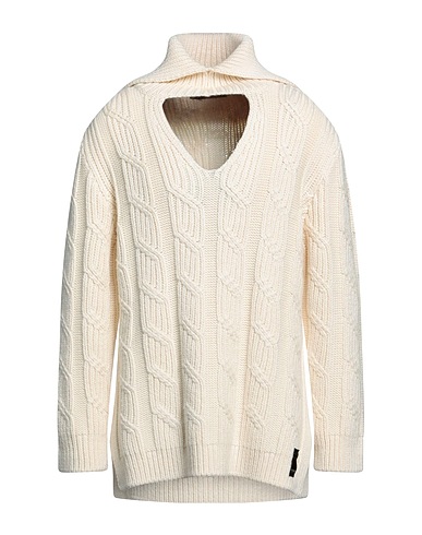 FENDI Polo neck Cream 100% Virgin Wool