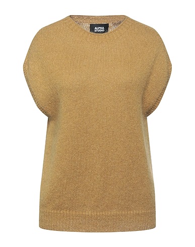 ALPHA STUDIO Sleeveless sweater Khaki 50% Polyamide, 30% Mohair wool, 20% Wool