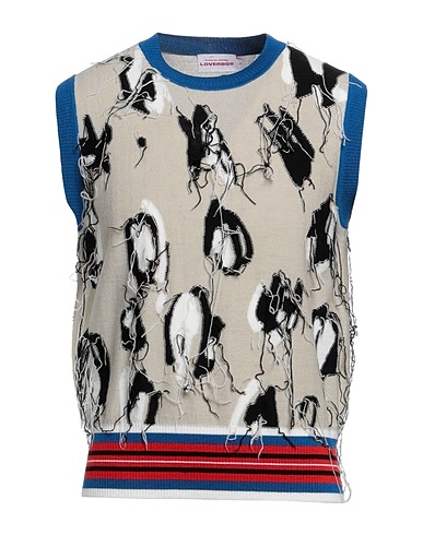 CHARLES JEFFREY LOVERBOY Maglia Gilet Beige 100% Lana Merino