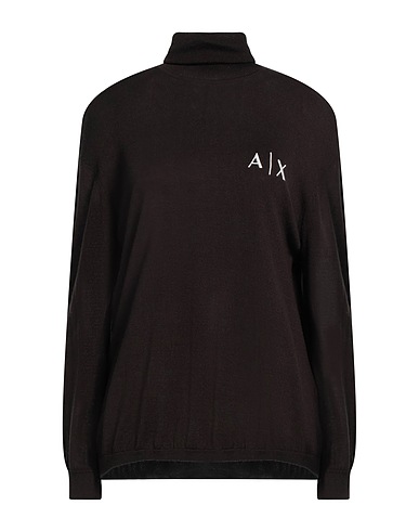 ARMANI EXCHANGE Rollkragenpullover Dunkelbraun 50% Acryl, 50% Schurwolle