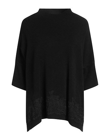 ERMANNO FIRENZE Polo neck Black 40% Polyester, 33% Viscose, 14% Cotton, 13% Other Fibres