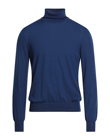VIADESTE Polo neck Blue 100% Virgin Wool