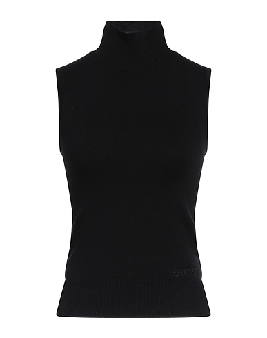 GUESS Polo neck Black 71% EcoVero™ viscose, 29% Polyamide