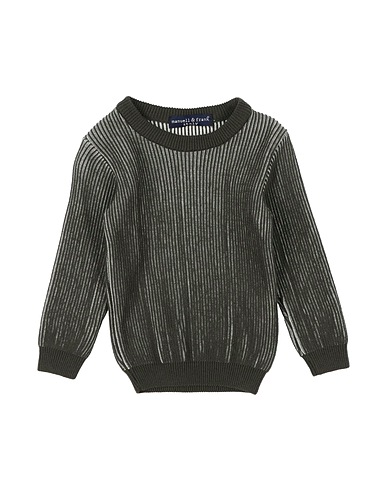 MANUELL & FRANK Pullover Militärgrün 40% Wolle, 32% Polyamid, 25% Synthetische Fasern, 3% Elastan