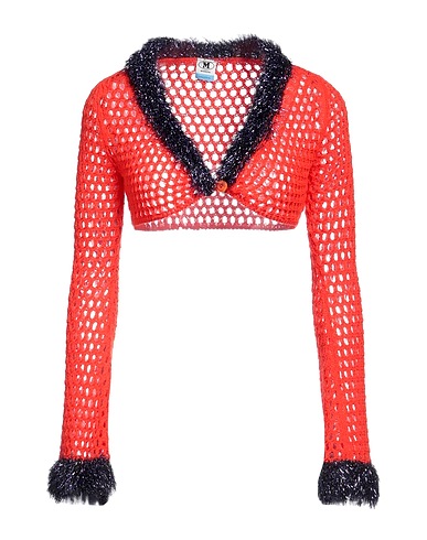 M MISSONI Shrug Tomato red 48% Wool, 21% Acrylic, 18% Polyamide, 13% Polyester, Mother-of-pearl