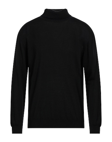 WOOL & CO Turtleneck Black 100% Merino Wool