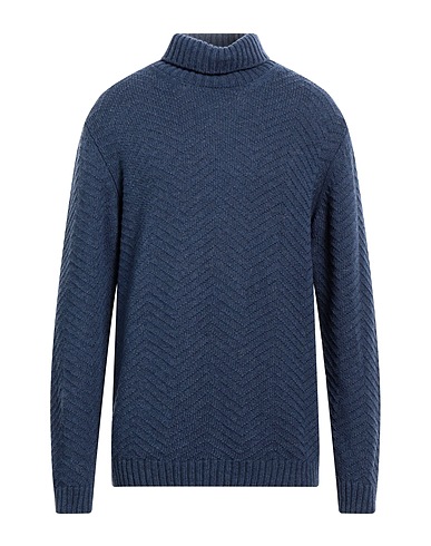 HOMEWARD CLOTHES Polo neck Slate blue 80% Lambswool, 20% Nylon