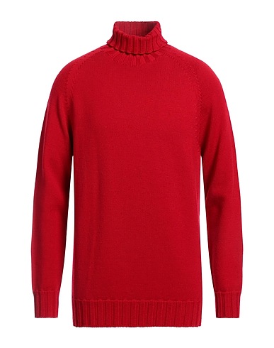 H953 Polo neck Red 100% Merino Wool