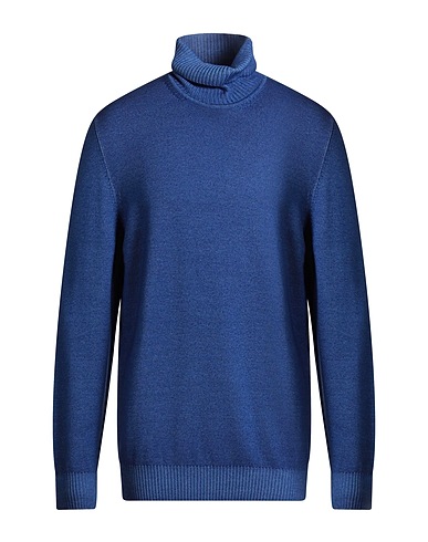 H953 Turtleneck Blue 100% Merino Wool