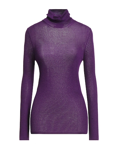 TOM FORD Kaschmirpullover  Dunkelviolett 70% Kaschmir, 30% Seide, Kalbsleder