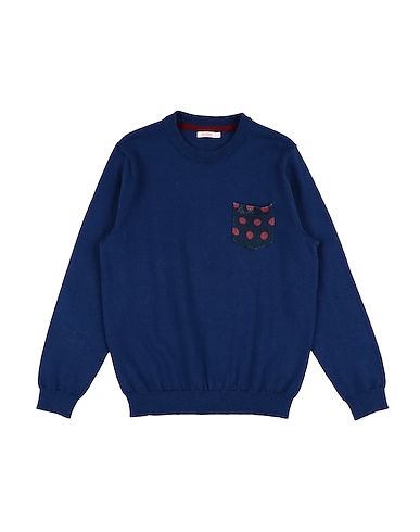 SUN 68 Jumper Blue 50% Merino Wool, 50% Cotton
