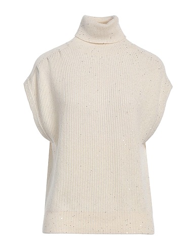 BRUNELLO CUCINELLI Polo neck Ivory 47% Cashmere, 47% Wool, 4% Polyester, 2% Polyamide