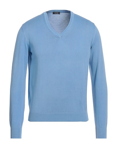ROSSOPURO Pullover Celeste 100% Cotone