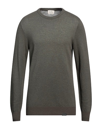 BROOKSFIELD Sweater Military green 52% Cotton, 35% Wool, 13% Polyamide