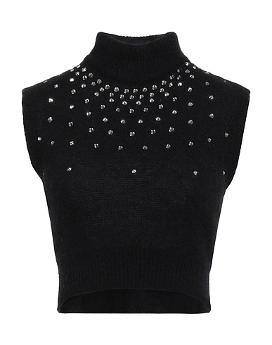ALESSANDRA RICH Polo neck Black 35% Mohair wool, 35% Wool, 27% Polyamide, 3% ECONYL®, Glass
