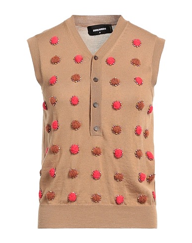 DSQUARED2 Sleeveless sweater Camel 100% Virgin Wool