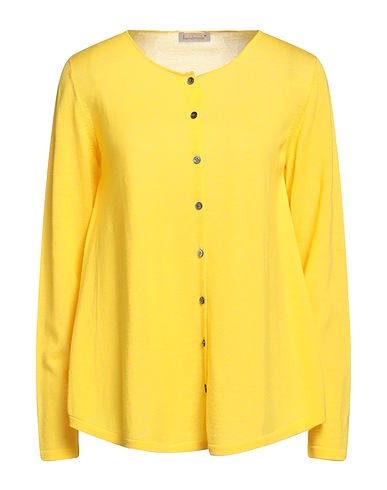 HANDMADE Cardigan Yellow 100% Merino Wool