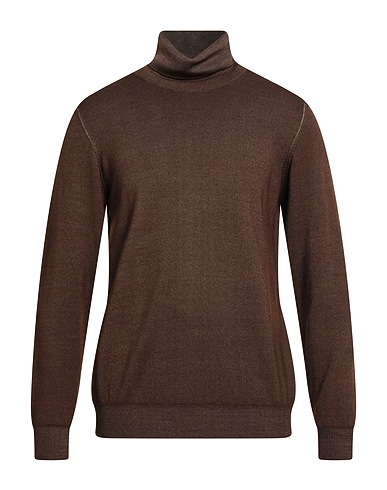 JEORDIE'S Turtleneck MARRONE 100% Merino Wool