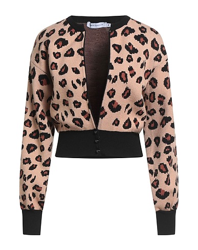 SIMONA CORSELLINI Cardigan Beige 52% Viscose, 28% Polyester, 20% Polyamide