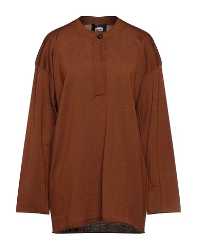 ALPHA STUDIO Sweater Brown 100% Merino Wool