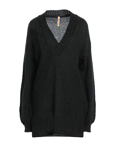 LFDL LA FABBRICA DELLA LANA プルオーバー ブラック アクリル 40% / ナイロン 30% / モヘヤ 30%