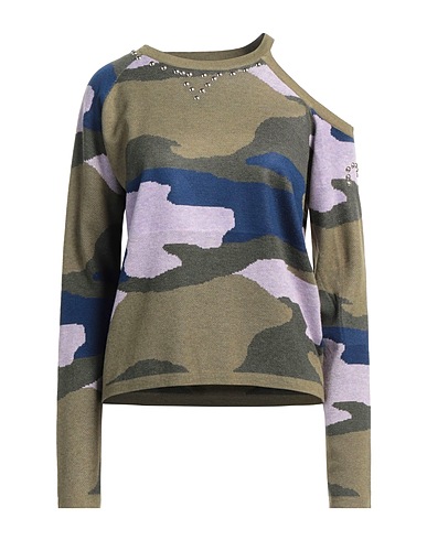 MET JEANS Sweater Military green 54% Polyester, 20% Nylon, 20% Acrylic, 6% Wool