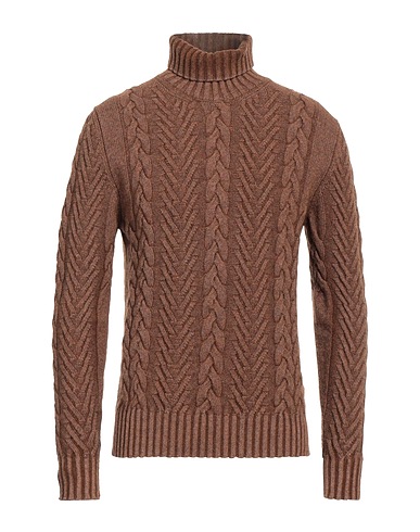 +39 MASQ Rollkragenpullover Braun 80% Wolle, 20% Polyamid