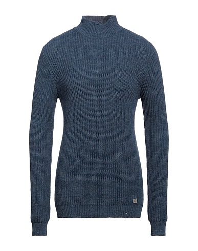 BL.11  BLOCK ELEVEN Polo neck Slate blue 80% Acrylic, 10% Wool, 5% Alpaca wool, 5% Viscose
