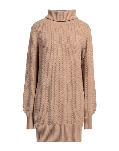 YES ZEE by ESSENZA Short dress Camel 50% Acrylic, 30% Polyester, 20% Polyamide