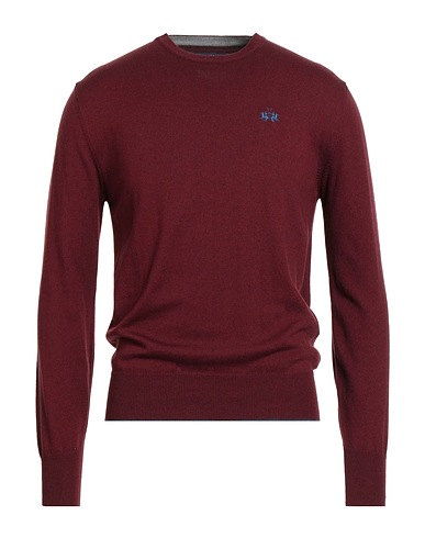 LA MARTINA Sweater Burgundy 40% Acrylic, 30% Cotton, 30% Wool