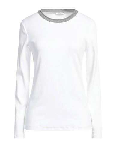 PESERICO Jumper White 94% Cotton, 6% Elastane, Wool, Cashmere, Metallic fiber