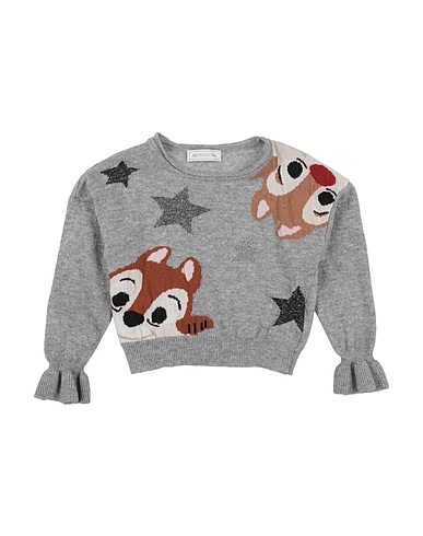 MONNALISA Jumper Grey 100% Wool, Virgin Wool, Polyamide