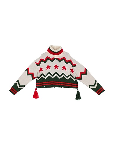 MONNALISA Polo neck Dark green 40% Polyester, 20% Polyamide, 20% Acrylic, 20% Wool