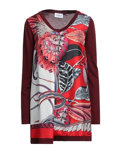 FERRAGAMO Sweater Burgundy 35% Virgin Wool, 35% Cashmere, 30% Silk
