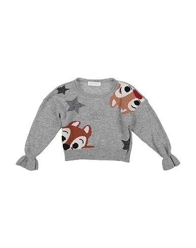 MONNALISA Jumper Grey 100% Wool, Virgin Wool, Polyamide