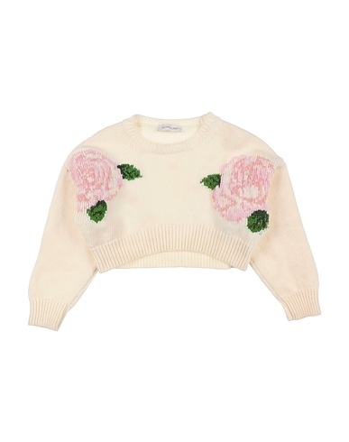 MONNALISA Pullover Avorio 100% Lana, Lana Vergine, Poliammide