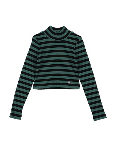 MONNALISA Polo neck Dark green 73% Viscose, 27% Polyester