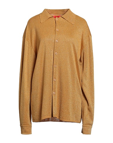 DIEGO MARQUEZ Solid colour shirts & blouses Gold 70% Viscose, 15% Polyester, 15% Metallic Polyester