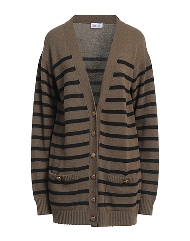 REDValentino Cardigan Military green 35% Polyamide, 31% Viscose, 30% Wool, 4% Cashmere