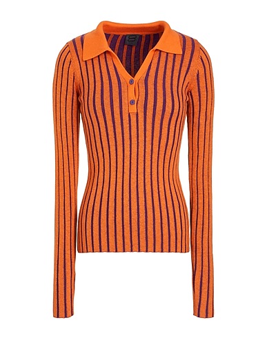 8 by YOOX Pullover BICOLOR RIBBED VANISE' POLO
 Orange 65% Organische Baumwolle, 28% Merinowolle, 7% Polyamid