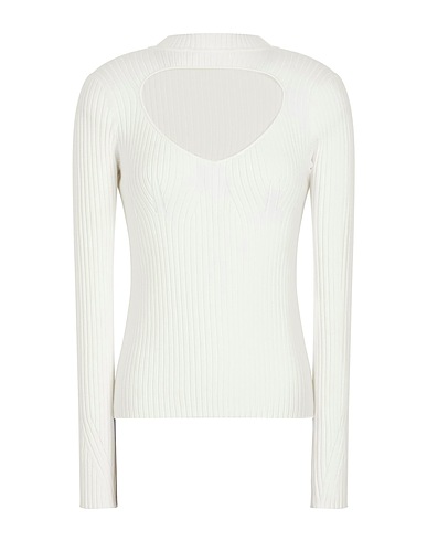 8 by YOOX Pullover VISCOSE BLEND BREAST CUT SWEATER
 Bianco 63% Viscosa, 25% Poliestere riciclato, 12% Poliammide riciclato