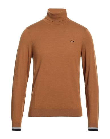 SUN 68 Polo neck Brown 100% Merino Wool