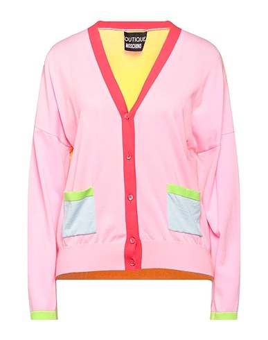 BOUTIQUE MOSCHINO Cardigan Pink 100% Cotton, Polyamide, Elastane