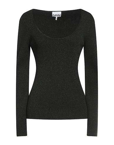 GANNI Jumper Dark green 55% Rayon, 29% Polyamide, 16% Elastane