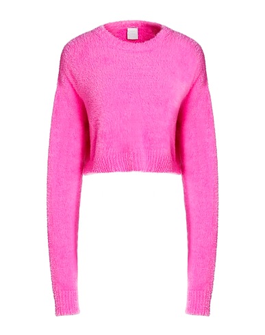 8 by YOOX Jumper KNITTED FURRY JUMPER Fuchsia 100% Polyamide