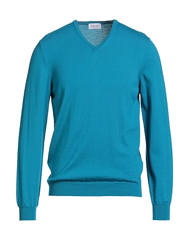 HERITAGE Pullover Turchese 100% Lana Merino