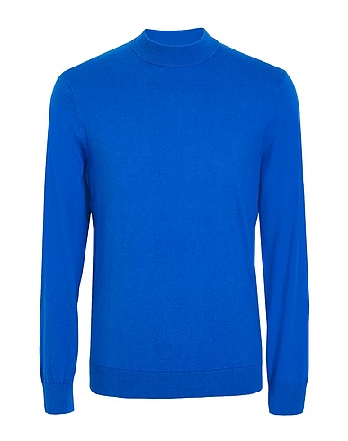 8 by YOOX Jumper ORGANIC COTTON-CACHEMERE BLEND KNITWEAR L/SLEEVE T-SHIRT
 Bright blue 95% Organic cotton, 5% Cashmere
